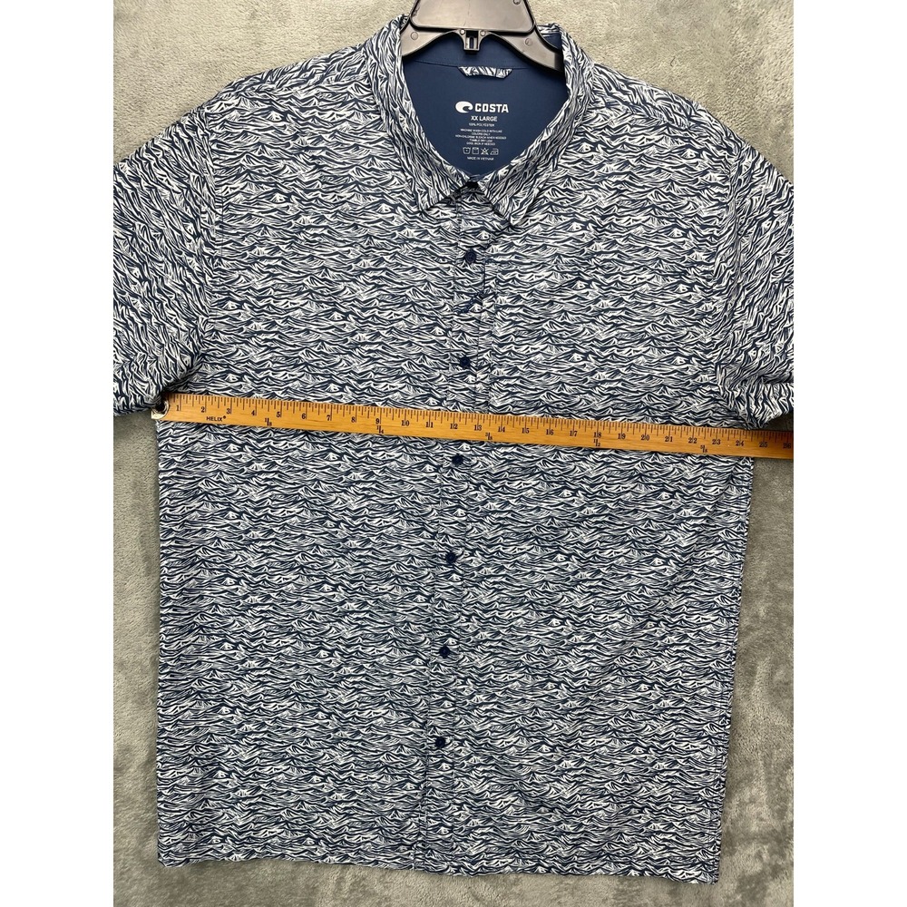 NWOT Costa Del Mar Men's Shirt XXL Navy Deep Sea Print Polyester Vented Fishing - Picture 2 of 6